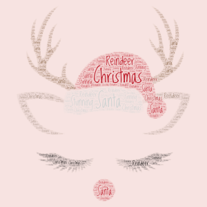 Santa's little reindeer word cloud art