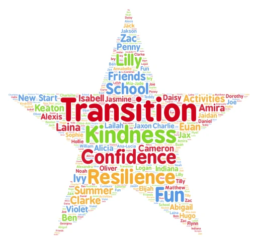 Transition  word cloud art