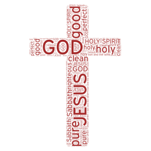 GOD, JESUS, AND THE HOLY SPIRIT word cloud art
