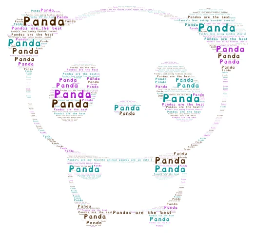 Panda word cloud art