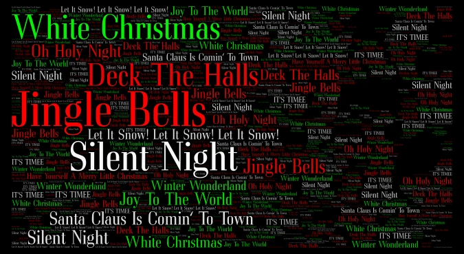 Christmas Songs word cloud art