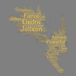 Jolteon word cloud art