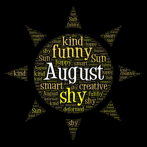 August word cloud art
