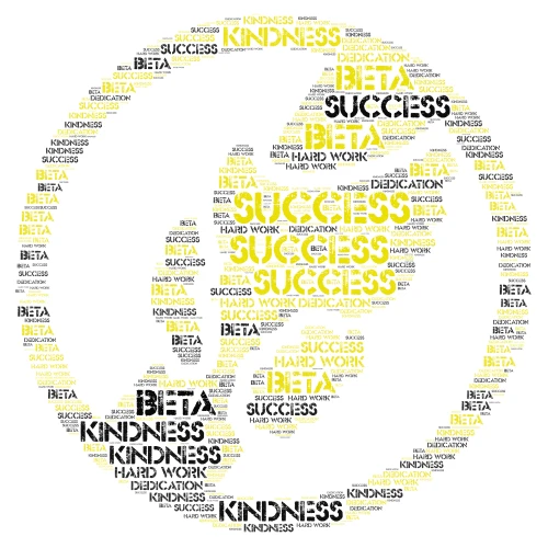 Beta  word cloud art
