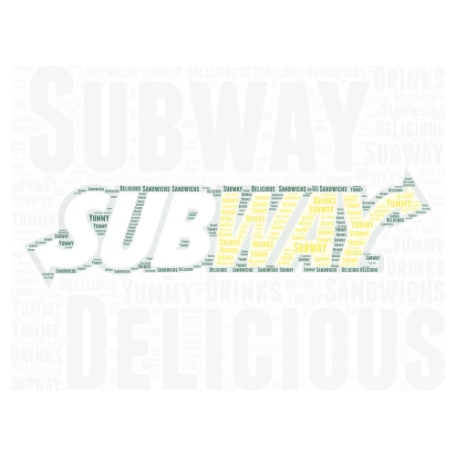 Subway word cloud art