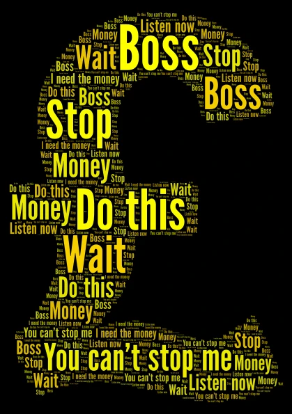The Boss word cloud art