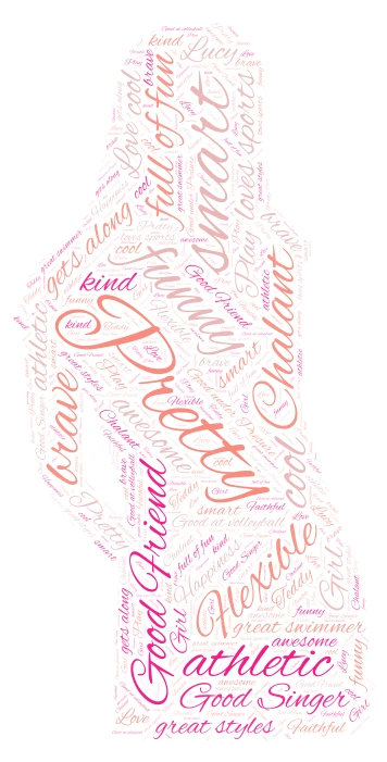 Lucy word cloud art