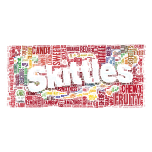 Skittles word cloud art