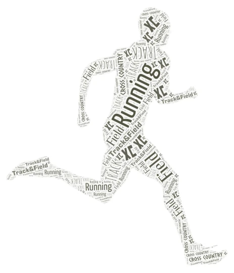 Running word cloud art