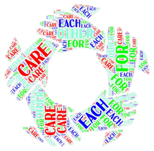 Care for others word cloud art