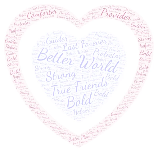 Better World and True Friends word cloud art