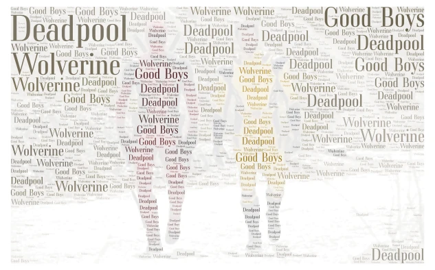 Deadpool and Wolverine word cloud art