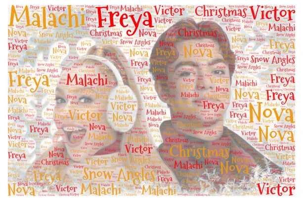 Snow Angles word cloud art