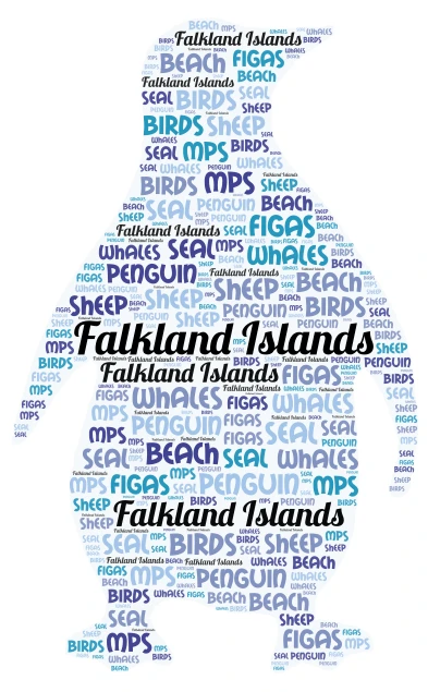 Falklands Penguin word cloud art