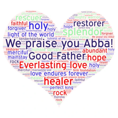 praise word cloud art