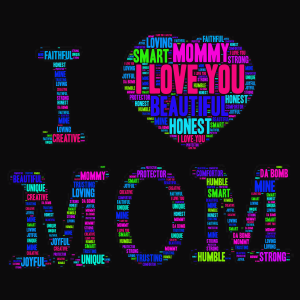 mom word cloud art
