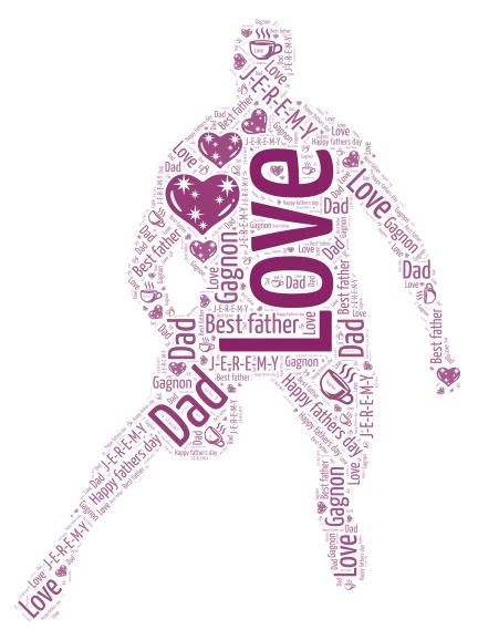 papa word cloud art