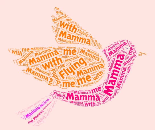 Mum flying word cloud art