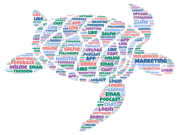 Anglicismo Tortuga  word cloud art