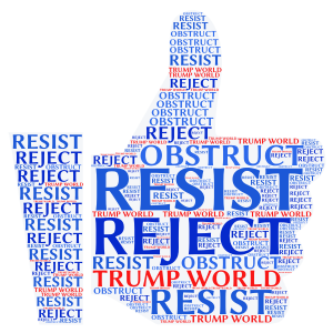 Resist, Reject, Obstruct word cloud art