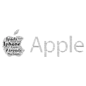 Apple word cloud art