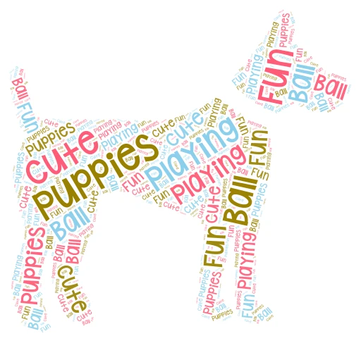 Puppies Playing word cloud art