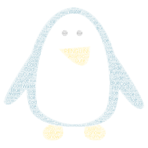 Penguin! word cloud art