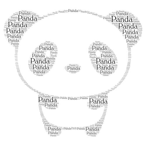 Panda word cloud art