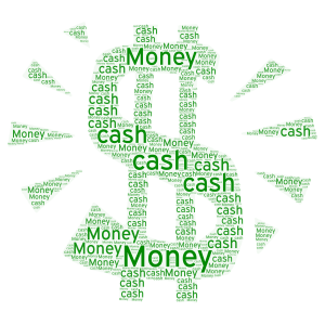 cash and money word cloud art