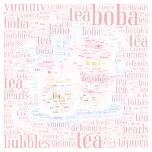 bubble tea word cloud art