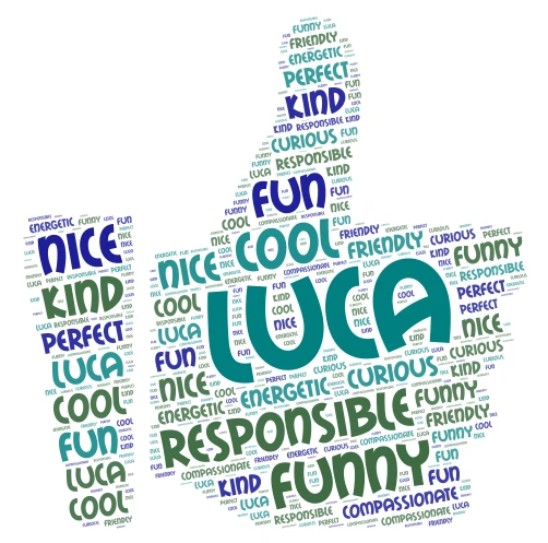 Luca word cloud art