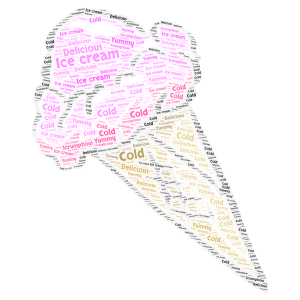 Ice cream word cloud art