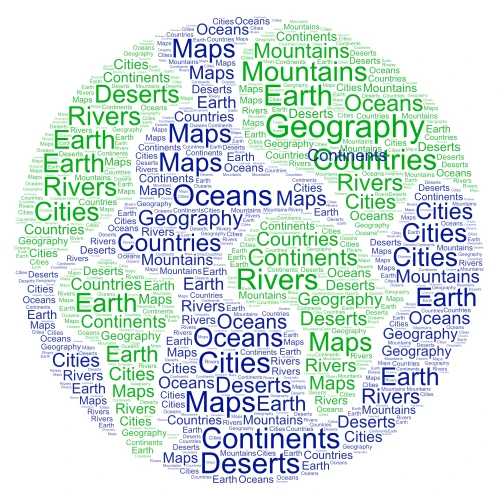 geography word cloud art