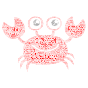 Crabby word cloud art