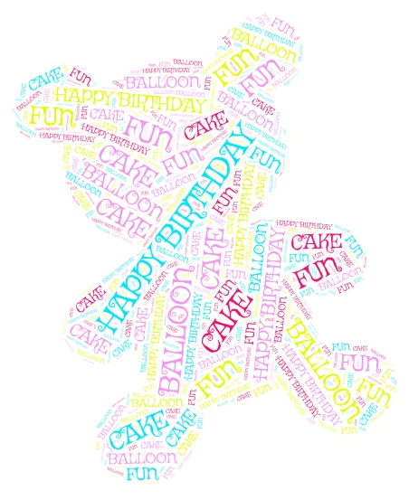 Balloons word cloud art