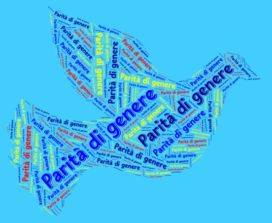Piccione di parità di genere  word cloud art