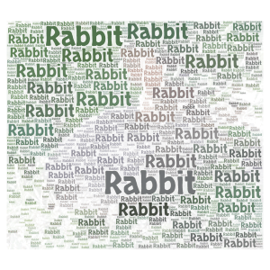 Rabbit word cloud art