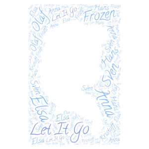 Frozen word cloud art