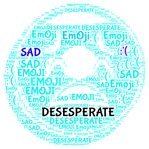 Desesperate Emoji word cloud art