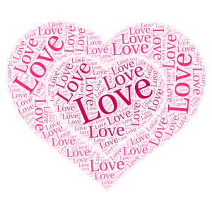 Look at the comments- #spreadthelove word cloud art