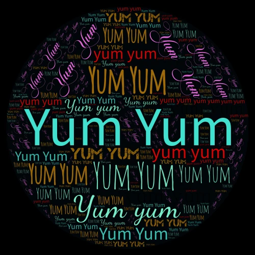 Yum Yum word cloud art