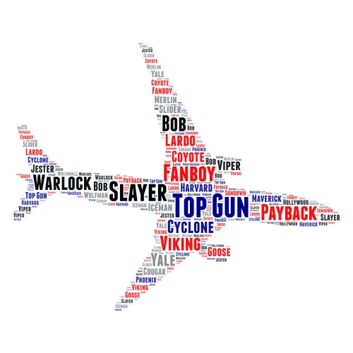 Top Gun word cloud art