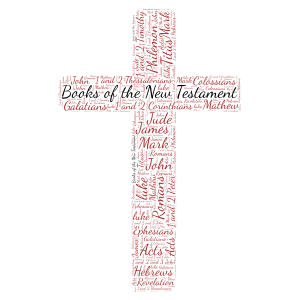 Books of the New Testament word cloud art