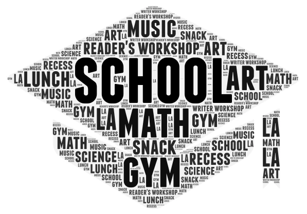 school word cloud art