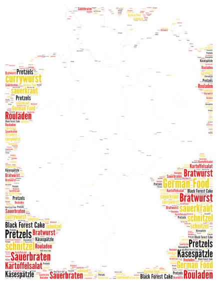 German food word cloud art