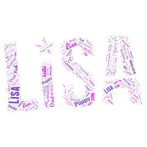 Lisa word cloud art