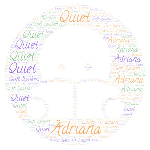 Adriana word cloud art