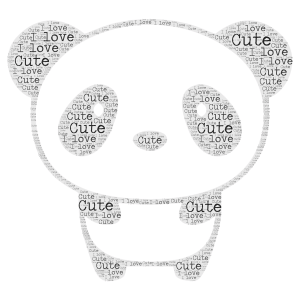 Panda Bear word cloud art