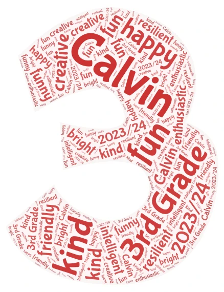 Calvin word cloud art