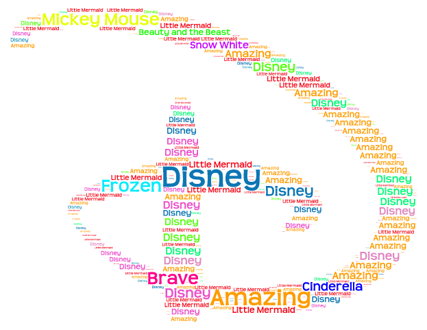 Disney word cloud art